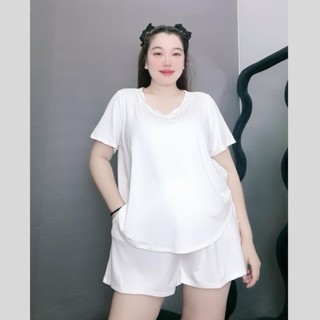 Đồ bộ Nhỏ Clothing bigsize nữ năng động chất cotton lạnh mềm mát áo thun tay ngắn vạt bầu kèm quầnshort trẻ trung SET901