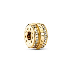 Còn hàng thiết kế Pavé Glisting Line Logo an toàn S925 Mạ bạc DIY Buckle CPVZ