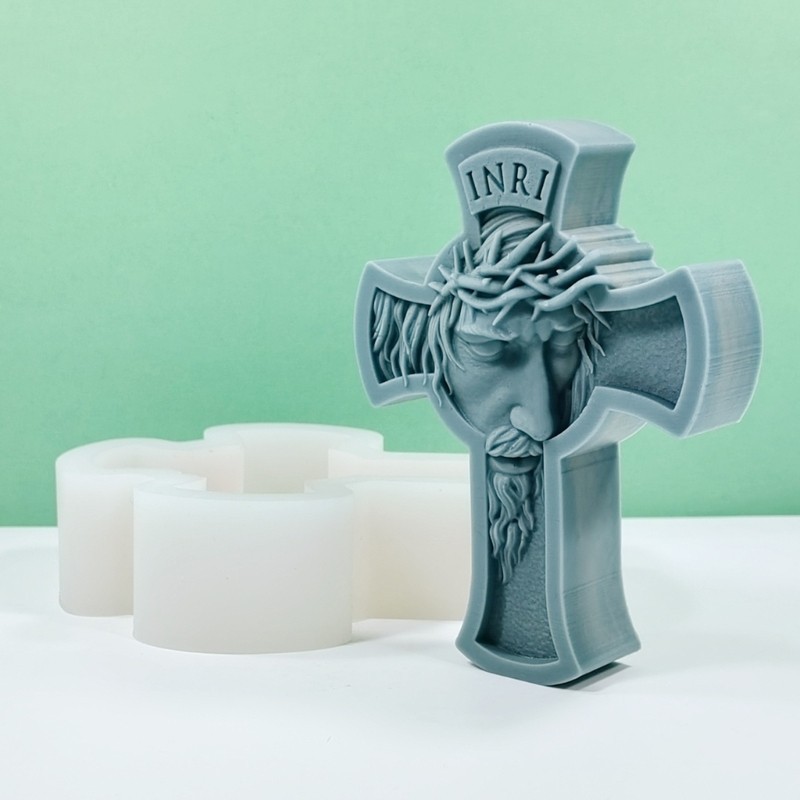 Inste Tượng Chữ Thập Khuôn Silicon Công Giáo Thạch Cao Bê Tông Nhựa Đúc Dụng Cụ 3D Trinh Nữ Xà Phòng Khuôn Nhà Tôn Giáo Trang Trí