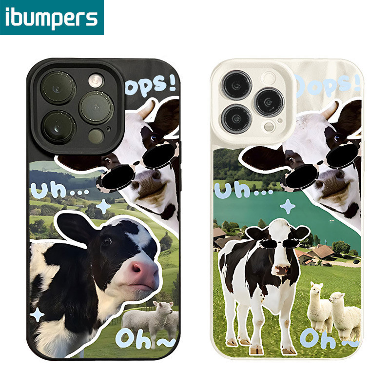 ibumpers Ốp Lưng Iphone đẹp cute bò mẫu Ốp Điện Thoại Nhám Silicon Mềm Ốp Lưng Chống Sốc Sang Chảnh Cho iPhone 15 14 12 13 11 Pro Max IP 7 8 Plus Iphon X XS XR X Max