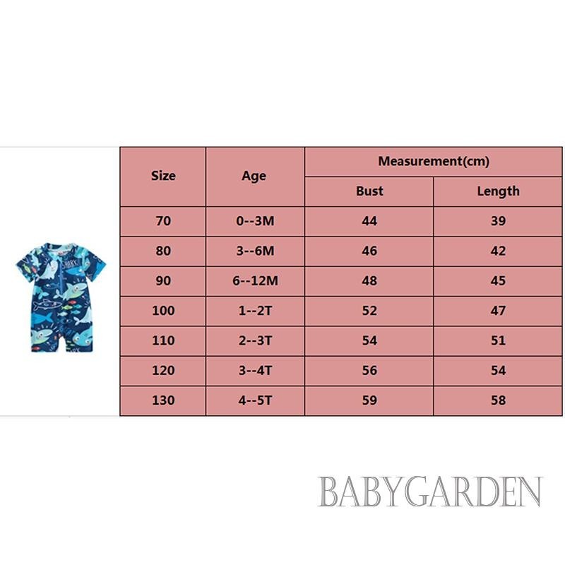 Baga-0-5 Tuổi Bé Trai Mùa Hè Đồ Bơi Thường Ngày Cá Mập In Hình Tay Ngắn Dây Kéo Áo liền quần Đồ Bơi Đi Biển