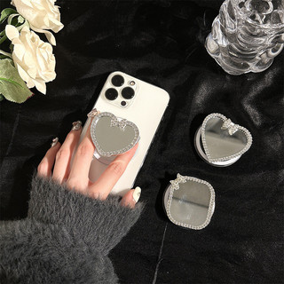 Gương Bạc Giá Đỡ Điện Thoại Từ Tính Cho Magsafe Case Và IPhone 15 14 13 12 Pro Max 14 Plus Có Thể Gập Lại Pop Ring Grip Co Giãn Để Bàn Hoạt Hình Màu Tình Yêu Tròn