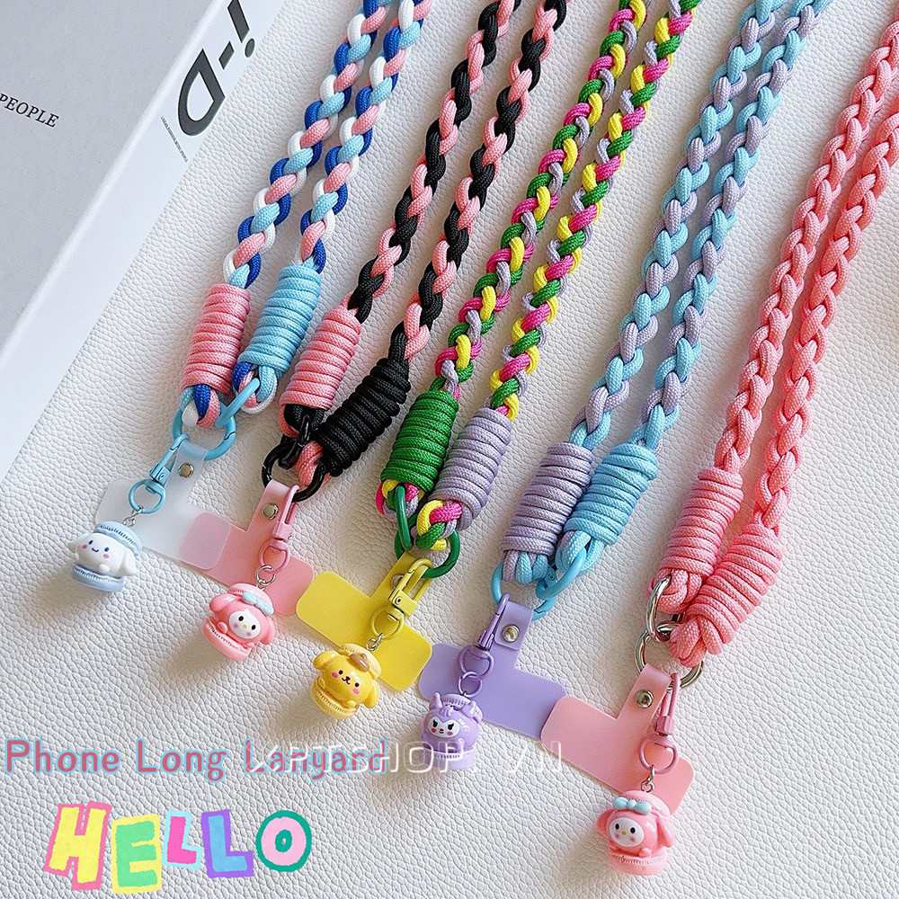 Dây dài màu búp bê Sanr Dây treo điện thoại đa năng có khoảng cách chéo và chiều dài có thể gập lại Dây treo chắc chắn và bền cao cấp