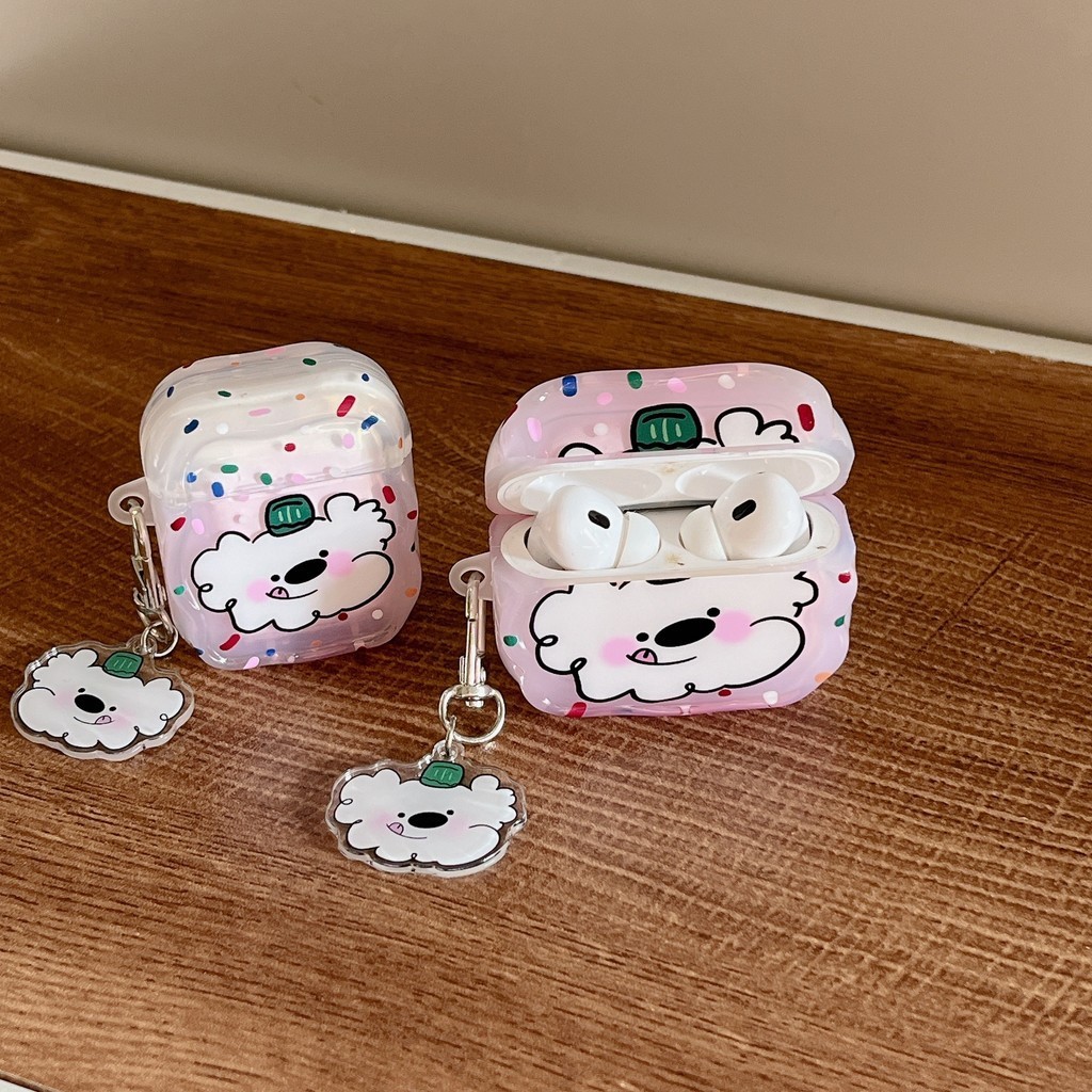 Vỏ tai nghe IMD cứng hình chó trắng Line cho AirPods 1 2 3 Pro 1 2 Vỏ ...