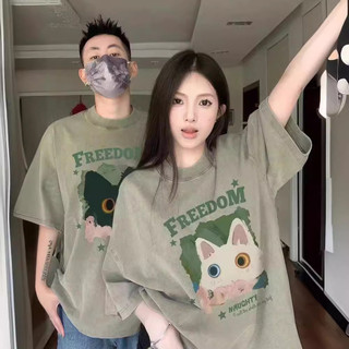 Áo thun ngắn tay nam nữ cotton nguyên chất áo cổ tròn phong cách mùa hè