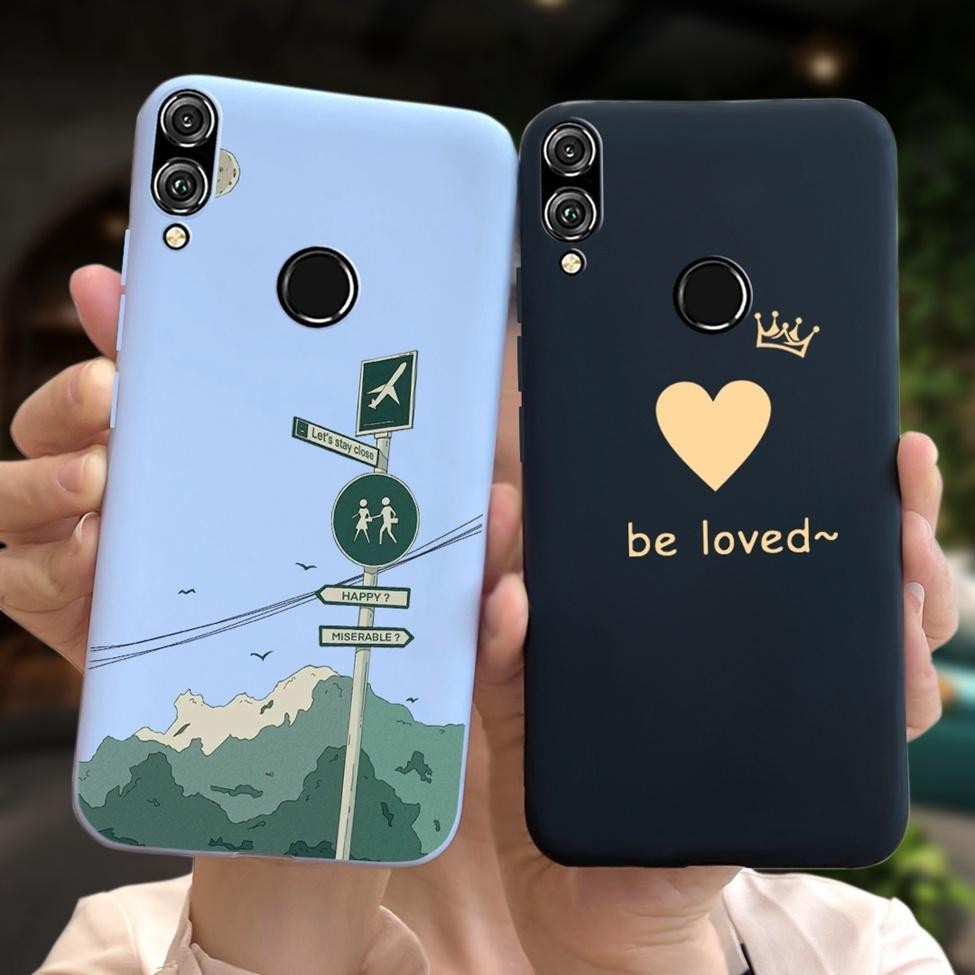 Honor 8X Vỏ JSN-L22 Kẹo Chống Sốc Silicon Ốp Lưng Điện Thoại Honor 8X Hoa Thời Trang Dễ Thương Mèo Phi Hành Gia Sơn
