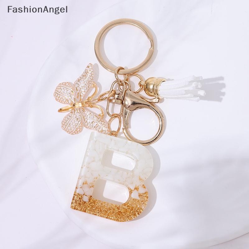 FashionAngel A To Z Chữ Móc Khóa 26 Chữ Cái Ban Đầu Bảng Chữ Cái Trắng Dây Móc Khóa Túi Thời Trang Trang Trang Trí Xe Nhăn Quà Tặng VN
