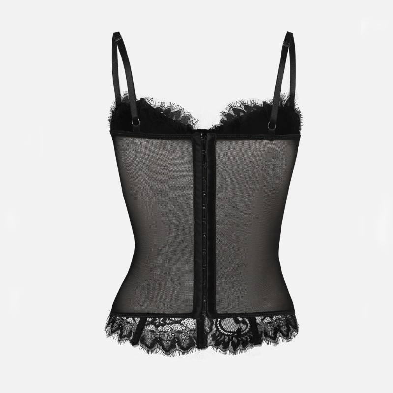 DASBSUG Áo vest nữ tăng vòng một dây spaghetti, phù hợp clubwear và thời trang đường phố