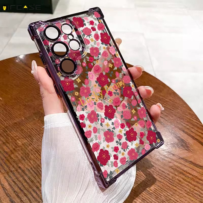 Dành Cho Xiaomi 17 15 15T Civi 5 Poco X7 Pro Max Ultra F7 Xiaomi17Ultra Xiaomi15T Ốp Điện Thoại Hoa Mẫu Đơn Hoa Hồng Mùa Xuân Dễ Thương Sang Trọng Chống Sốc Trong Suốt Vỏ