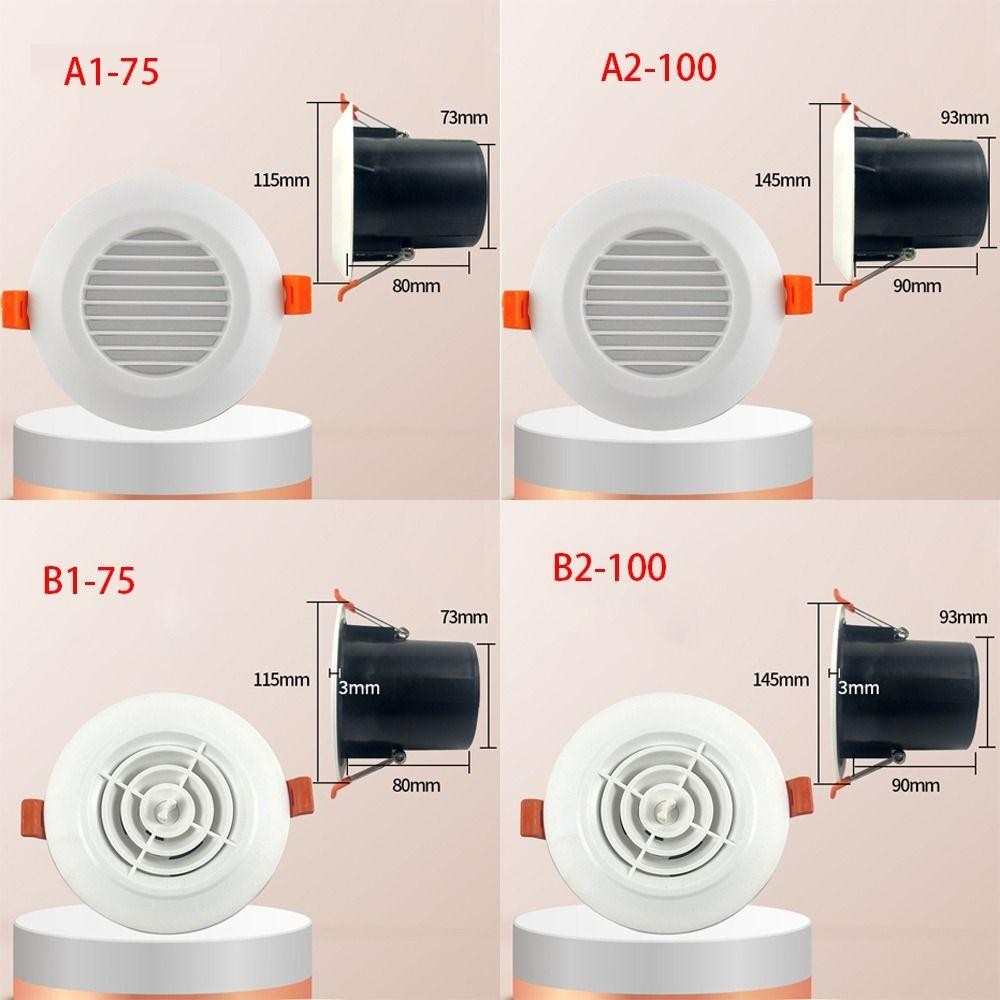 Lỗ thông gió treo tường bên ngoài YMIFI, Lưu thông không khí 75 / 100mm Nắp thoát lỗ thông hơi, Chống chim và chuột bền bỉ Ngăn chặn lỗ thông hơi bằng nhựa Mũ chống nước