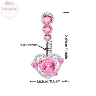 Sthb Thời Trang Rốn Nhẫn Tinh Tế Zircon Nơ Trái Tim Bụng Nút Nhẫn Xuyên Barbell Mặt Dây Chuyền Dành Cho Nữ Bé Gái Cơ Thể Xuyên Trang Sức VN