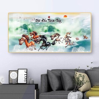 Tranh Treo Tường Trang Trí Phòng Khách MÃ ĐÁO THÀNH CÔNG Chế Hài Hước - Tranh Laminate Tráng Gương