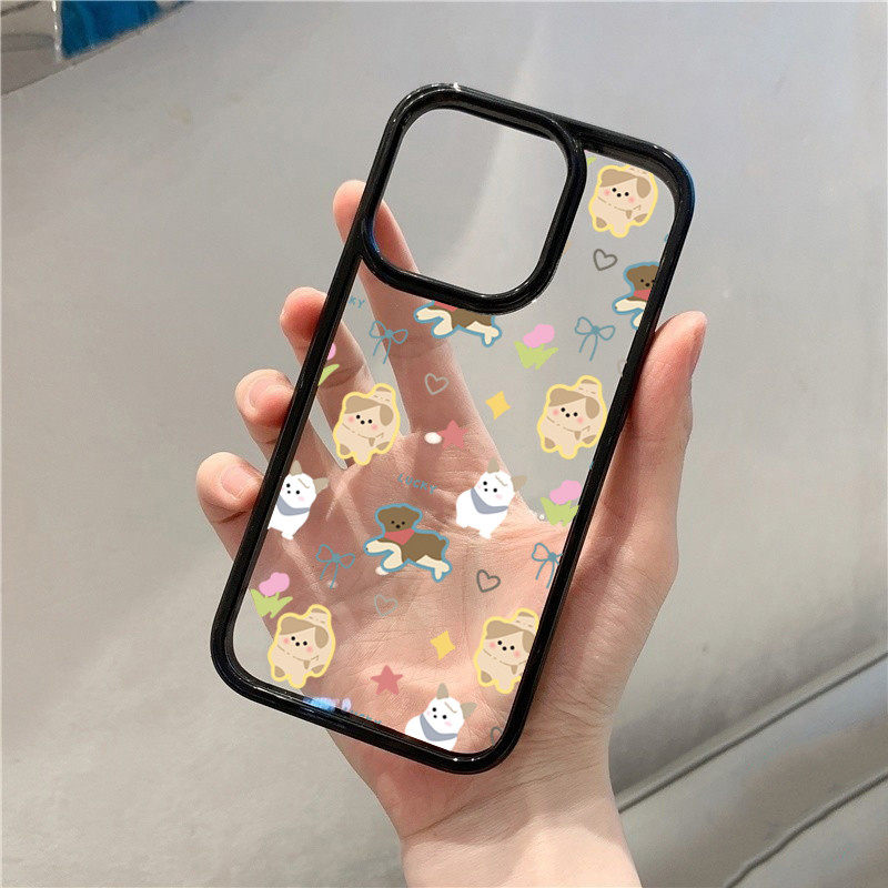 Vỏ Tương Thích Cho Samsung S24 S23 FE S25 S24 Ultra S23 S22 S21 Plus S20 S21 FE Funny Puppy Vỏ Silicon Cứng Chống Sốc