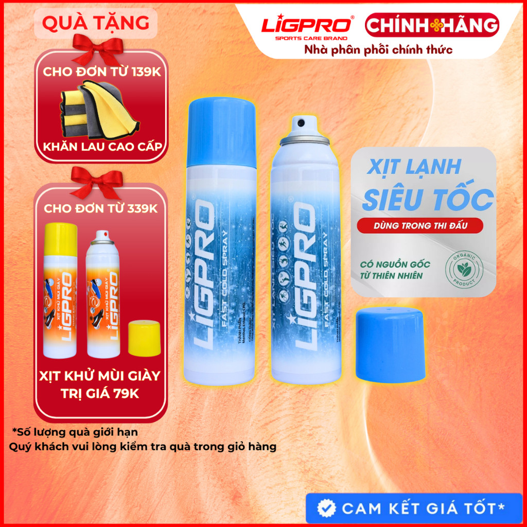 Xịt lạnh giảm đau siêu tốc thảo dược LIGPRO Sơ cứu thể thao chấn thương 200ml Hiệu quả thethaochinhhang