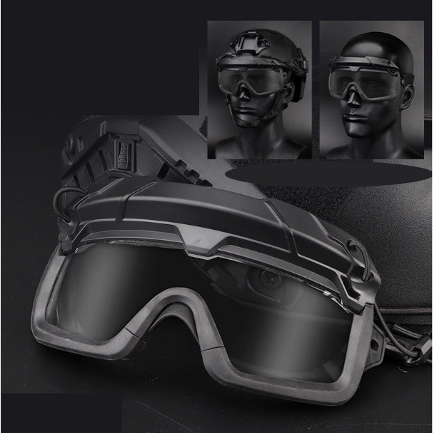 Mắt kính chiến thuật đa chiều bảo hộ gắn nón bảo hiểm _tactical
