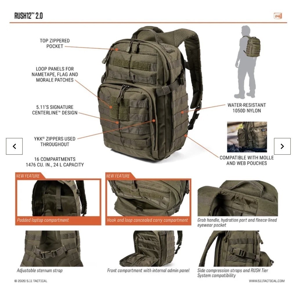Ba lô chiến thuật 5.11 RUSH12™ 2.0 BACKPACK 24L _tactical