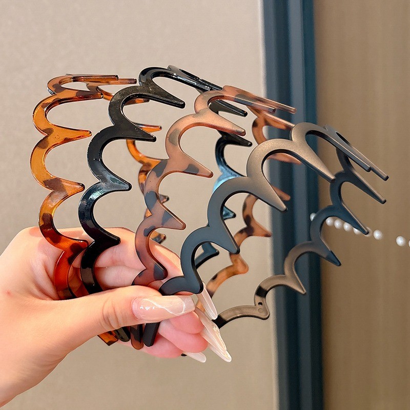 Thời Trang Hàn Quốc Mới Đơn Giản Đẹp Acrylic Răng Rửa Mặt Băng Đô Phụ Kiện Tóc