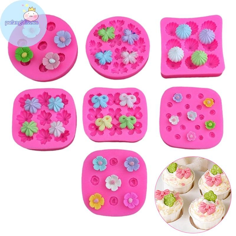 Pufangbliss Hoa Camellia Khuôn Silicon Khuôn Nướng Bánh Kẹo Trang Trí Bánh Dụng Cụ Hình Nhựa Đất Sét Sô Cô La Khuôn Nướng Bánh VN