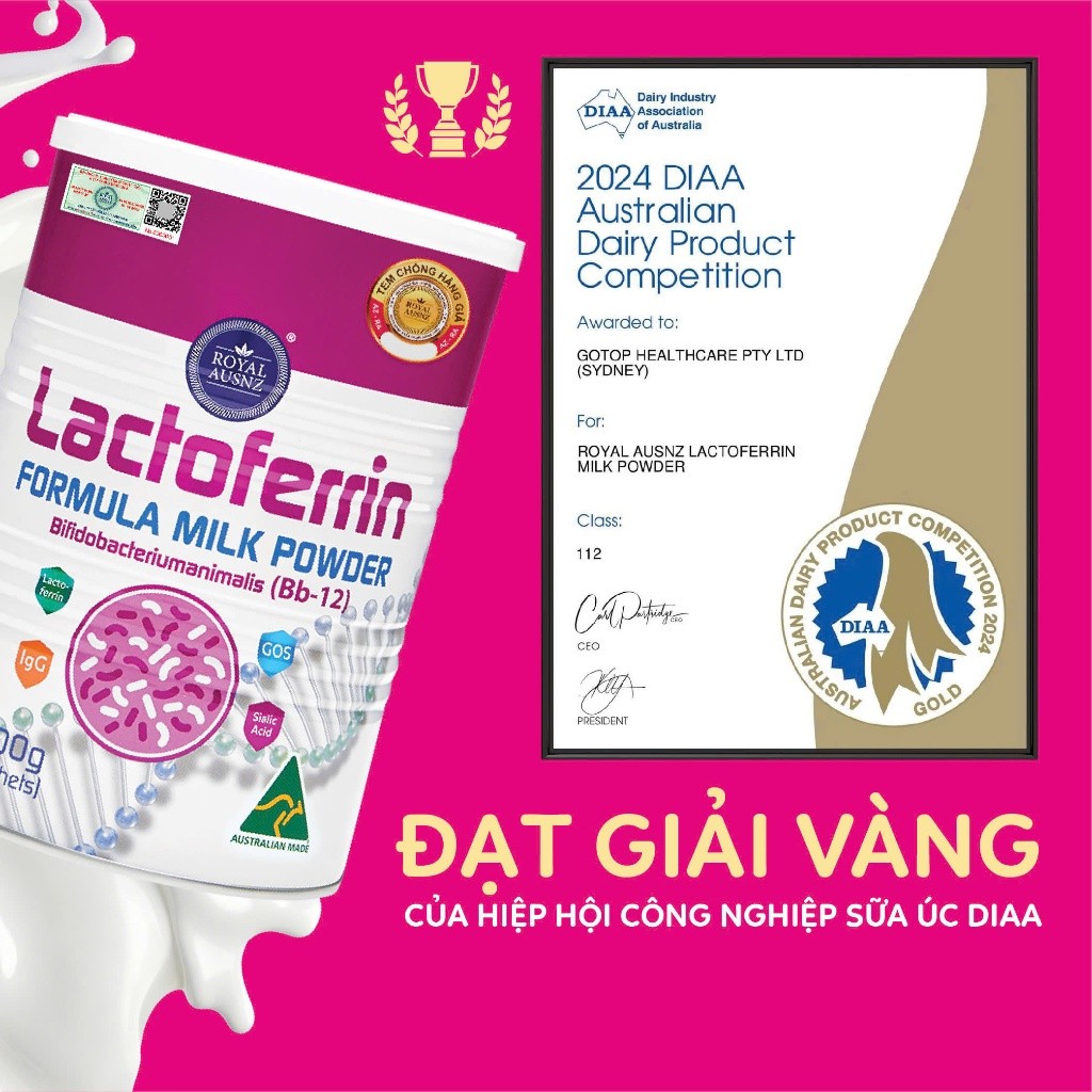 Ảnh Sữa Hoàng Gia Úc Lactoferrin Formula Milk BB-12 ROYAL AUSNZ Hỗ Trợ Tăng Cường Hệ Miễn Dịch Cho Trẻ 100g 3