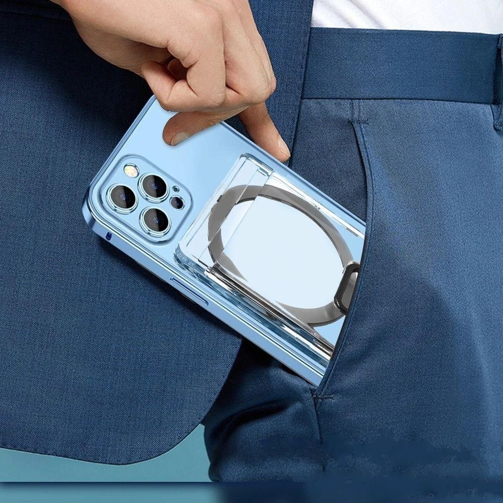 Túi đựng thẻ YRBWD, Thẻ đựng ví điện thoại di động từ tính trong suốt, Khe cắm từ tính Túi đựng thẻ Giá đỡ điện thoại cho Magsafe cho 15 14 13 12