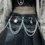 DELMER Dark Chain Punk Belt, Dây thắt lưng da đa năng, Tua Rua thời trang ren chắp vá với thắt lưng váy ngôi sao nữ