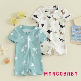Mg-baby Bé Trai Đồ Bơi Mùa Hè Cây Thông Thường / Khủng Long In Dây Kéo Tay Ngắn Áo liền quần Đồ Bơi Đi Biển Bộ Đồ Tắm