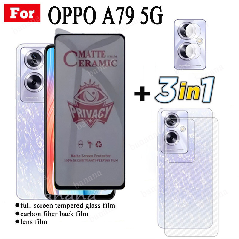 OPPO A79 A 79 A7 9 5G Phim gốm bảo vệ màn hình bảo mật chống gián điệp cho OPPO A98 A78 A58 A38 A18 Ống kính máy ảnh Kính bảo vệ màn hình và phim mặt sau