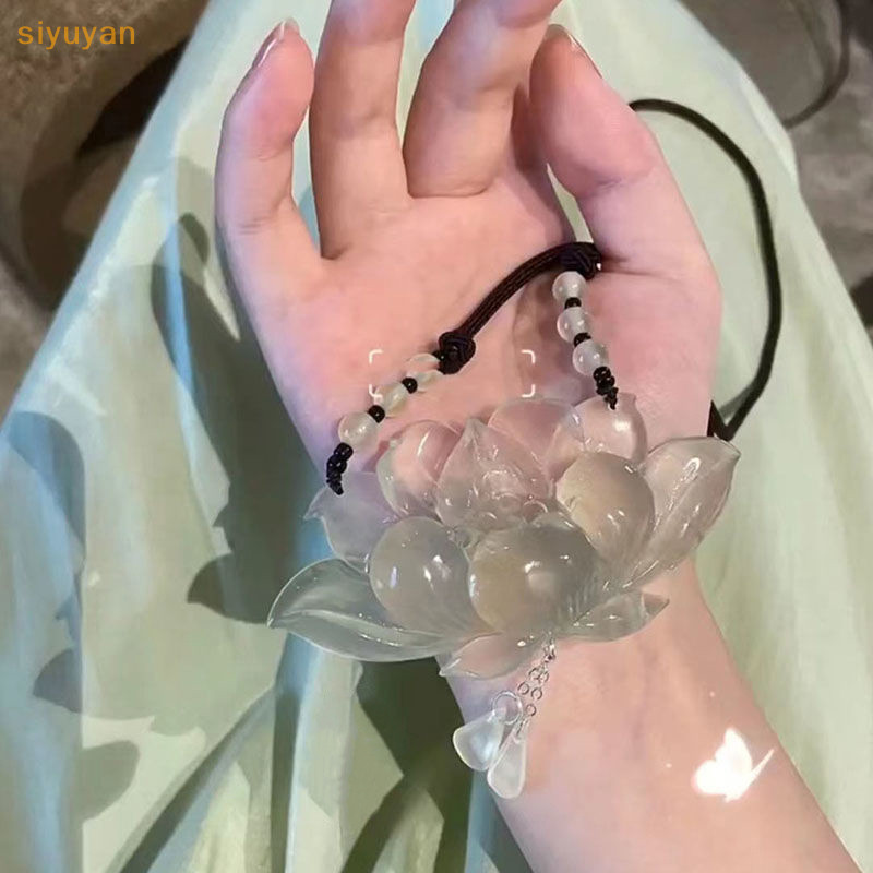 Siyuyan Mới Trung Quốc Phong Cách Cổ Đại Đá Ngọc Sen Mặt Dây Chuyền Vòng Cổ Hanfu Cổ Trang Phục Phụ Kiện Cho Bé Gái VN