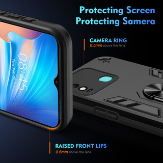 Dành Cho Tecno Spark 8T Ốp điện thoại Có Chân Đế Vòng Metel Giá Đỡ Từ Tính Lưng Cứng Mềm TPU Cạnh Chống Sốc Chống Rơi Mỏng Bao