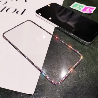 Phim cường lực viền lấp lánh sang trọng cho Iphone 13 12 11 Pro Max Xs Max Xr SE 2020 8 7 6Plus Full màn hình chống rơi