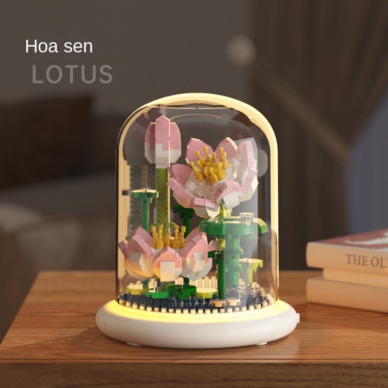 Đồ Chơi Lắp Ráp Hình Hoa Hướng Dương Xinh Xắn Với cơ sở và lồng với ánh sáng