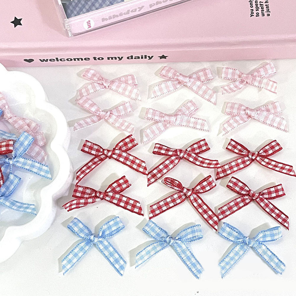 10 Chiếc Kẻ Sọc Nơ Thẻ Tay Trang Trí Vật Liệu Đóng Gói Photocard DIY Trang Trí Phụ Kiện