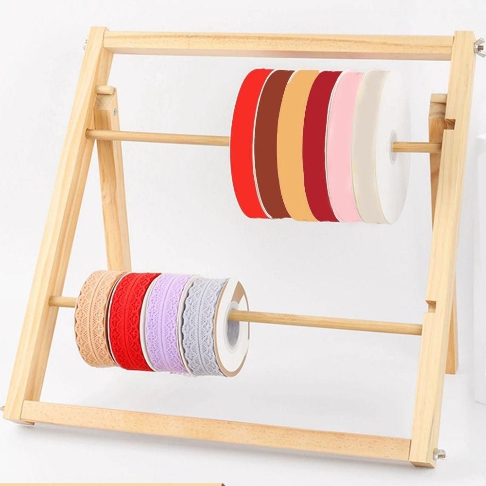 Giá đỡ ruy băng JEREMY, Giá sắp xếp lưu trữ ruy băng 1 / 2 / 3 tầng bằng gỗ, Thủ công gói chắc chắn Dễ dàng cài đặt Tiết kiệm không gian Giá đỡ cuộn ruy băng Đồ thủ công