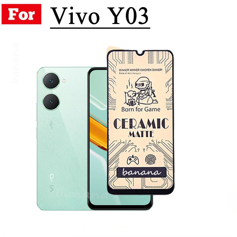 Ốp điện thoại chống sốc 3 trong 1 Vivo Y03 cho Vivo Y02 Y02A Y02T Y2S Y01 Phim mờ bằng gốm + Phim ống kính máy ảnh