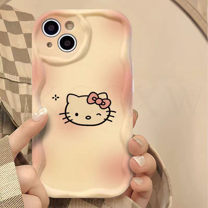 Ốp Điện Thoại Anime Cat Hoạt Hình Dễ Thương Cho Samsung Galaxy A21S A15 A14 A13 A12 A05S A05 A04E A04 A03 A02S A03S Sáng Tạo Mềm 3D Mờ Sóng Cong Cạnh
