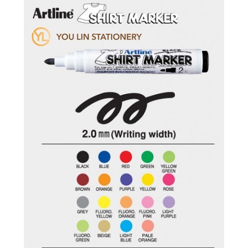 Artline Vải Áo Thun 2MM Đầu Tròn Bút Đánh Dấu DIY Quần Áo Quần Màu Graffiti Bút Chống Thấm Nước Và Không Phai Màu EKT-2