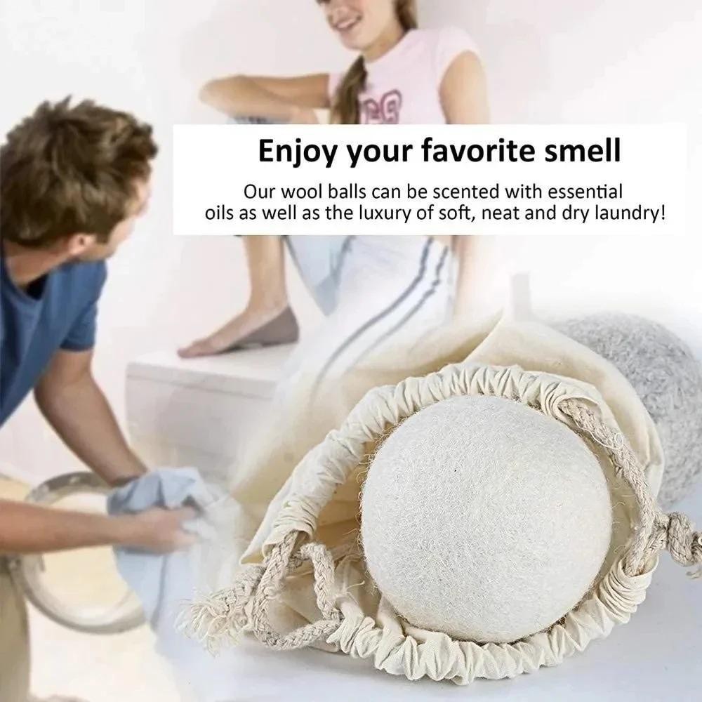 SUNKISSD 6 Quả bóng giặt tại nhà, Quả bóng máy sấy len mềm 6-8cm, Quần áo làm mềm giảm tĩnh có thể tái sử dụng tăng tốc
