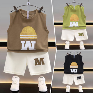 (6m-10Y) Bộ áo Vest trẻ em mùa hè Bộ áo thun không tay có vách ngăn thời trang + quần short