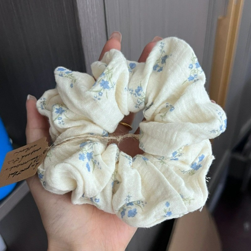 Đẹp Cotton In Hình Nữ Dây Buộc Tóc Scrunchies Cao Su Đuôi Ngựa Phụ Kiện Tóc