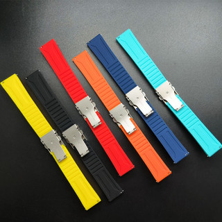 Dây đeo đồng hồ silicon 20mm 22mm 24mm Dây đeo đồng hồ cao su cho SEIKO Diver Vòng tay nam nữ Dây đeo cổ tay có khóa gấp