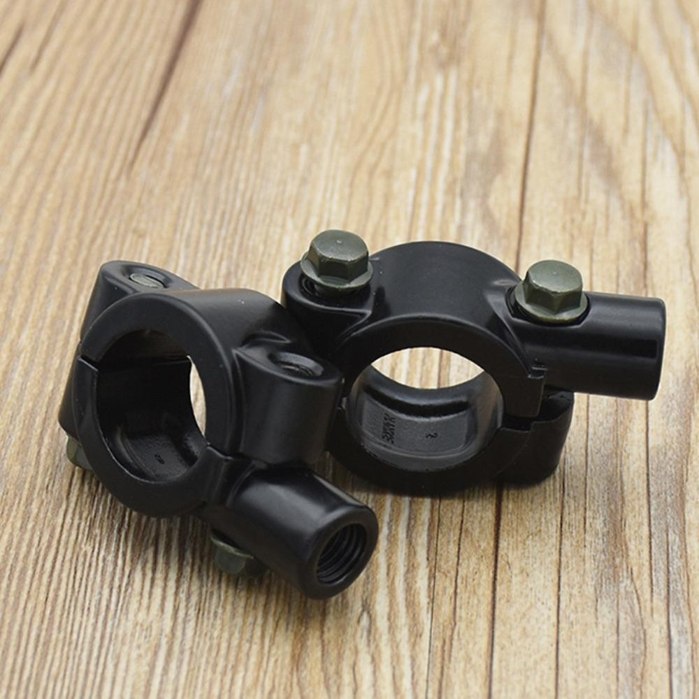 Giá đỡ gương chiếu hậu FANIELLAPOWELL, Kẹp gắn gương tay lái bằng hợp kim nhôm 10MM / 8MM, Giá đỡ gương màu đen / bạc bền đa năng