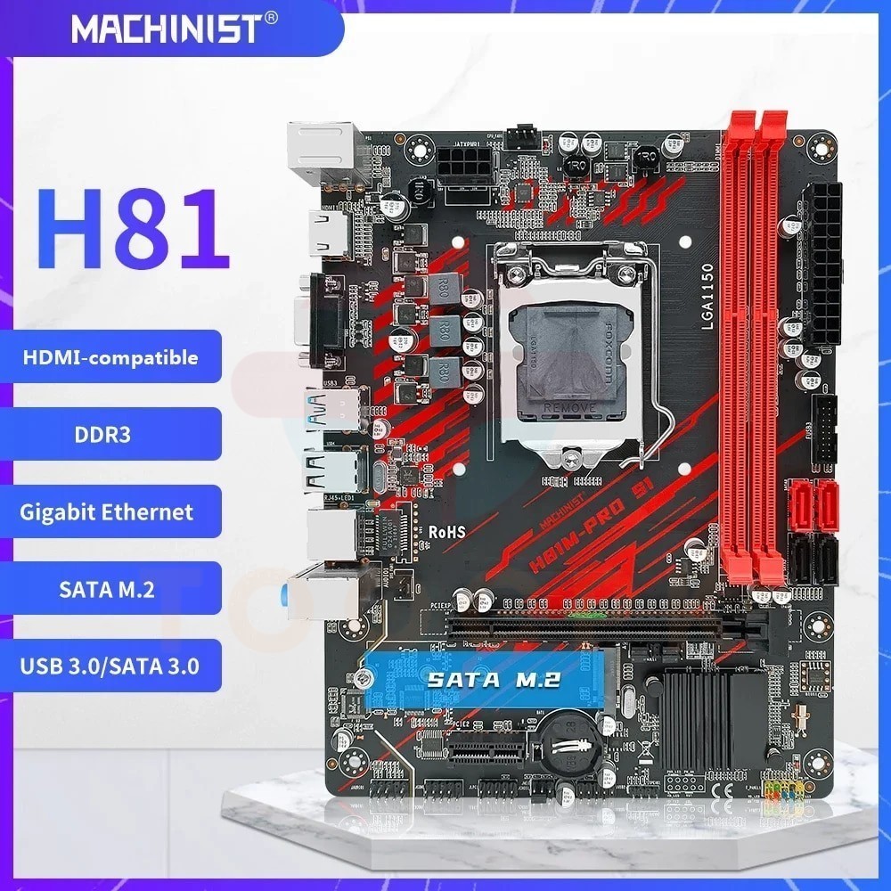 Mới Machinist main H81M PRO S1 LGA 1150 M.2 khe cắm hỗ trợ i3 i5 i7 ...
