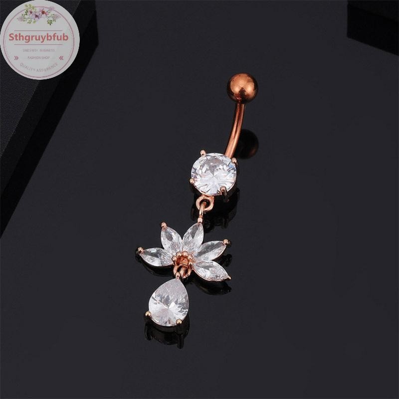 Sthb Pha Lê Thời Trang Zircon Bụng Nút Nhẫn Nữ Bé Gái Thép Không Gỉ Rốn Bụng Nút Nhẫn Gợi Cảm Cơ Thể Trang Sức Xuyên VN
