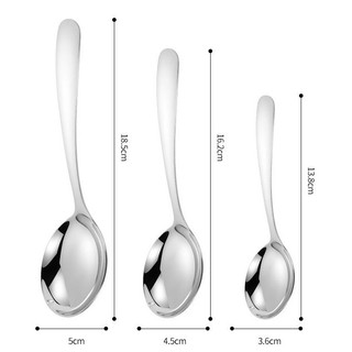 ( M4 ) Combo 10 muỗng ăn cơm ăn súp  ăn phở đáy tròn M4 inox 304 có 3 size nhỏ trung lớn loại tốt