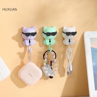 Huxuan Hoạt Hình Móc Tự Dính Ký Túc Xá Phòng Ngủ Móc Treo Cửa Ô Khăn Nón Áo Treo Tường Giá Trang Trí Động Vật Giá RFT