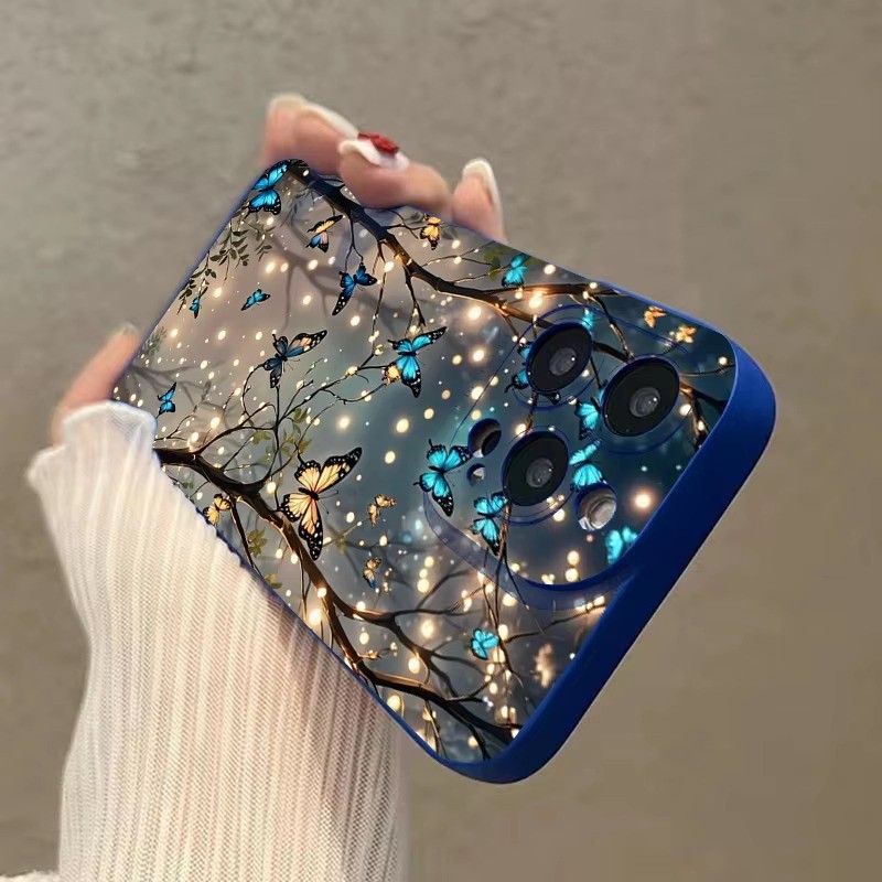 Ốp Lưng Cho Redmi Note 14 13 12 Pro Plus5G 12S 11S 11 10S 10 Redmi 13C 12C 14C Phát Sáng Trong Bóng Tối Bướm Mềm Vỏ Điện Thoại