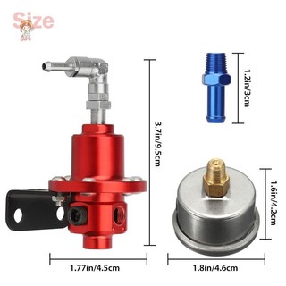Twe Bộ Điều Chỉnh Áp Suất Nhiên Liệu Có Thể Điều Chỉnh Phụ Kiện Xe Tái Trang Bị Nhiên Liệu Siêu Tăng Áp Nhôm Đa Năng Với Bộ Đo VN