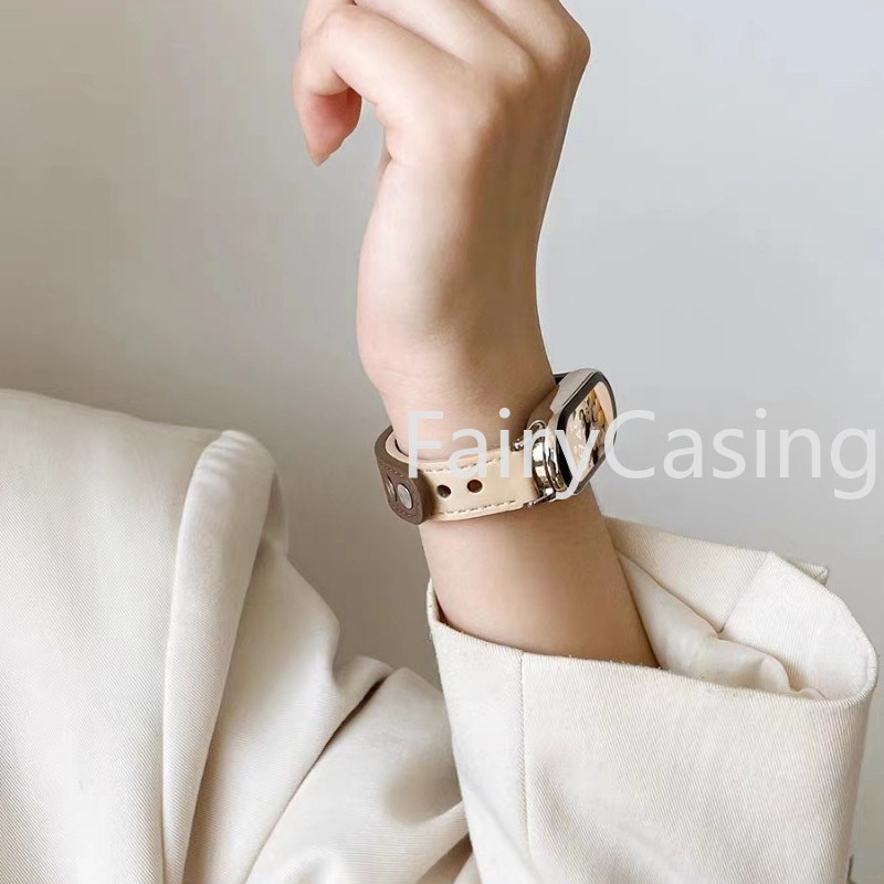 Dây đeo cho Xiaomi Mi Band 10 9 8 7 Dây đeo cổ tay bằng da NFC cho Miband 6 Vòng đeo tay phiên bản toàn cầu cho Mi Band 5 / 6 / 3 / 4 Correa Móng tay đôi