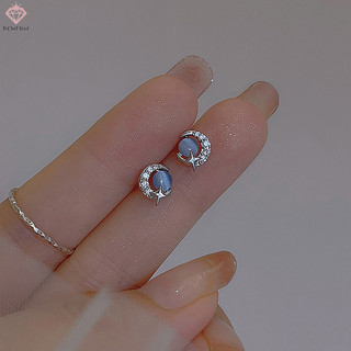 [PCWKKef] Bông tai hành tinh mặt trăng bằng đá mắt màu xanh tinh tế dành cho nữ Thời trang bé gái Tính khí đơn giản Bông tai độc đáo Trang sức dự tiệc Quà tặng mới