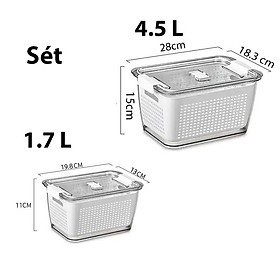 Combo 2 Hộp kèm rổ NEMI đựng thực phẩm ️🏠 Siêu Thị Hoa